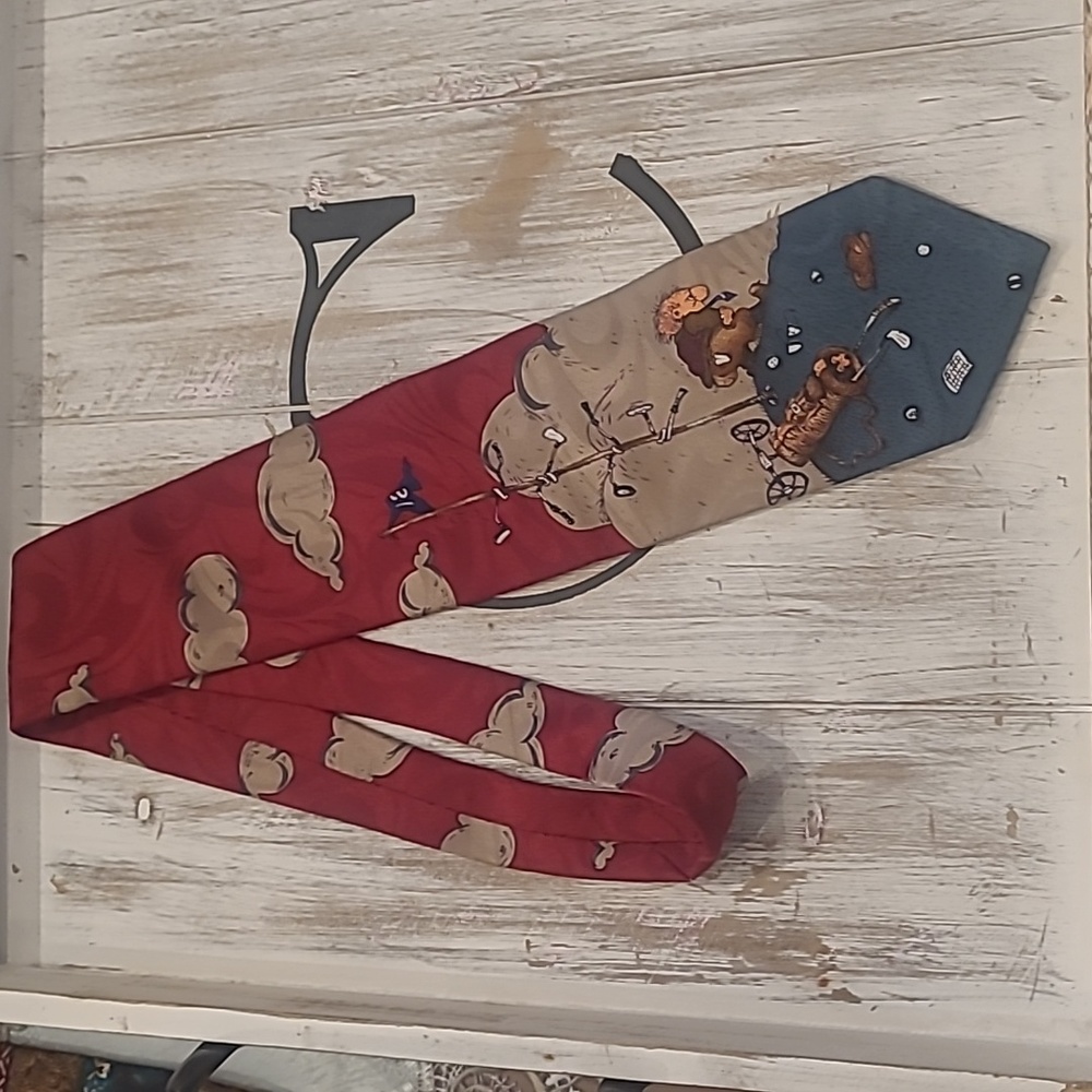 Funny red golf tie
